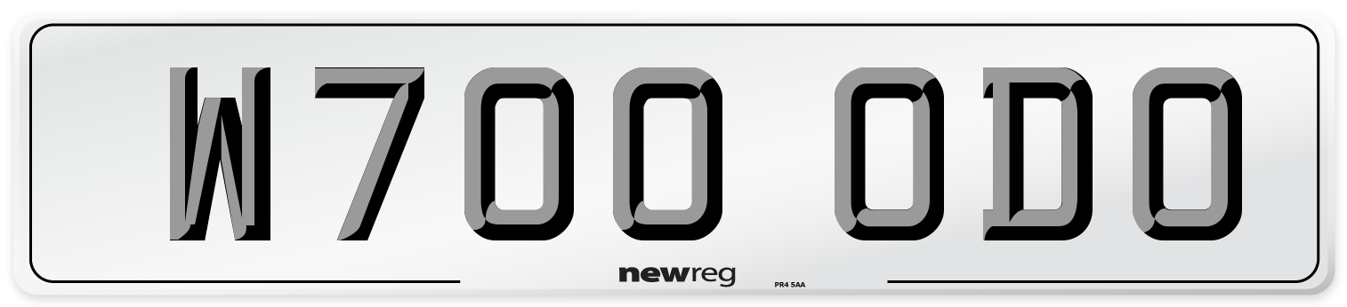 W700 ODO Number Plate from New Reg